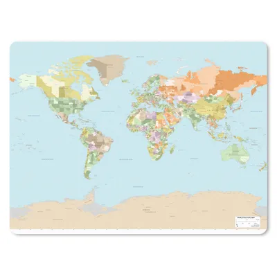 Obrázek produktu pro Podložka pod myš - Svět - Mapa - Oranžová - Zelená - 23x19cm - Podložka pod myš