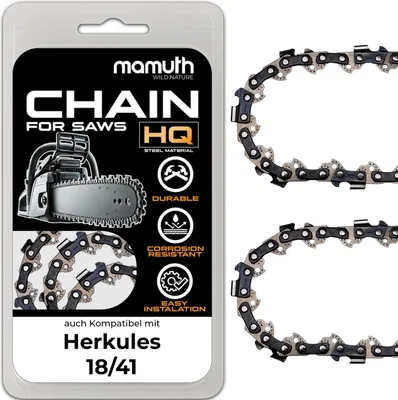 Image de 2x Chaîne de tronçonneuse 40cm 1,5mm 0,325" 66TG pour Herkules 18/41