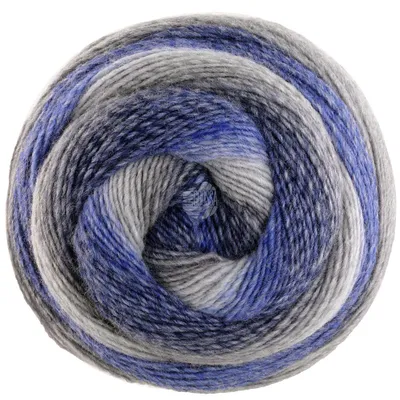 Produktbild von Lana Grossa GOMITOLO VERSIONE 200 g leicht gedrehtes Kammgarn mit effektvollem Farbverlauf und Struktur 700 m Farbe 455 - Jeans/Royal/Graublau/Hell-/Mittel-/Dunkelgrau/Schwarzblau