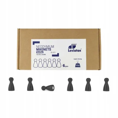 Productafbeelding van Neodymium magneten voor koelkast, hout, zwart, 6 stuks