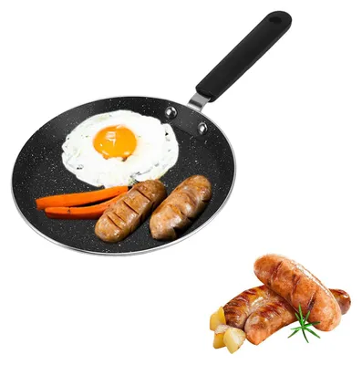Crêpe-Pfanne 15 cm, Alu-Antihaft, flach, rund, Schwarz