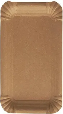 Produktbild von 1000 Papstar Teller, Pappe pure eckig 11 cm x 17,5 cm braun 87941