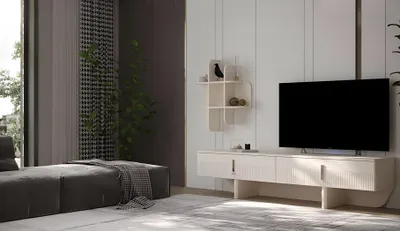 Immagine prodotto di Elegante mobile TV con ante strutturate e design moderno Mobili di stile