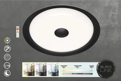 Produktbild von Briloner LED Deckenleuchte Dot schwarz weiß 46,3 cm 24 W mit Fernbedienung