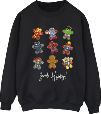 Produktbild von Marvel - "Gingerbread Avengers" Sweatshirt für Damen BI26013 (4XL) (Schwarz)