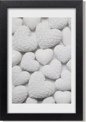 Produktbild von Bild 20x30 MDF-Rahmen, Wandkunst Weißer Hintergrund mit Herzen