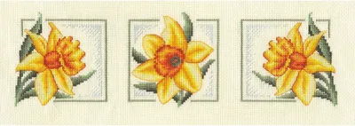 Produktbild von Panna Kreuzstichset "Gelbe Narzissen" 35x13cm, Zählmuster