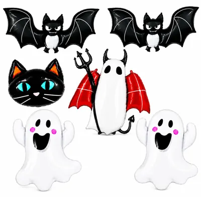 Halloween Folienballon-Set, 6 Stück, XXL Motive