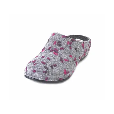 Immagine prodotto di Pantofola di feltro Berkemann Donata, grigio chiaro, pois, larghezza H, plantare estraibile 1028-645 36 1/3