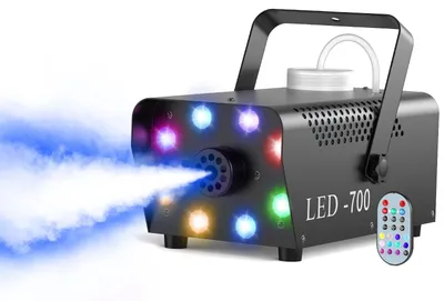 Produktbild von Nebelmaschine 700W - DMX Bühnen Nebelgerät - 8 RGB LED - 3-in-1 Lichteffekt - Für Hochzeit Party Disco DJ - EU-Stecker - Mehrfarbig