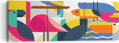 Produktbild von Bild auf Leinwand - Leinwandbild - Vogel Abstraktion - 90x30cm - Wand Bild - Wanddeko - Wandbilder - Leinwanddruck - Bilder - Kunstdruck - Wanddekoration - Leinwand bilder - Wandkunst - CA90x30-3747