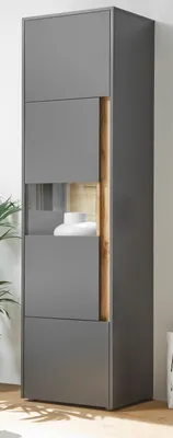Produktbild von Aktenschrank Center matt grau und Wotan Eiche, Büro Vitrine 50 x 200 cm