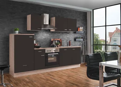 Produktbild von Menke Möbelfabrik Küchenzeile Classic, lava matt, 270 cm breit, mit Elektrogeräten