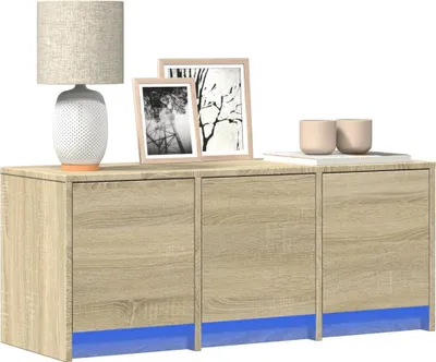 Image de Maison Exclusive - Meuble TV LED Chêne Sonoma 97x34x40 cm Matériau dérivé du bois