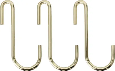 Immagine prodotto di Natural Goods Berlin GARD appendiabiti FLAT, appendiabiti a S, appendiabiti per barre e modanature piatte, oro, 3 pezzi