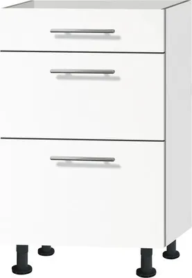 Produktbild von Optifit Schubladenunterschrank Bengt932 BxTxH 50 x 58,4 x 87 cm weiß matt zerlegt Anschlag reversibel KFBE U536-8E+