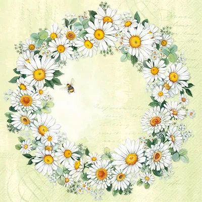 Produktbild von DAISIES WREATH Light Green Lunch-Servietten L10404
