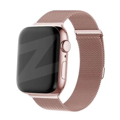 Produktbild von Bandz Milanaise-Armband passend für Apple Watch 1/2/3/4/5/6/8/9/SE - Größen: 38/40/41/42 mm - Roségoldenes Milanaise-Armband für Apple Watch