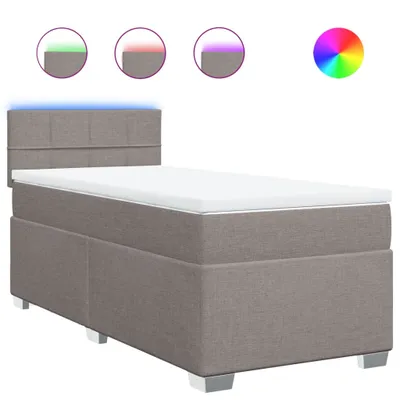 Produktbild von vidaXL Boxspringbett mit Matratze Taupe 90x190 cm Stoff