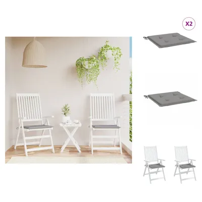 Obrázok produktu pre vidaXL Vankúš na záhradné kreslo 2 ks Šedá látka Oxford 50x50x3 cm - vankúš na sedenie