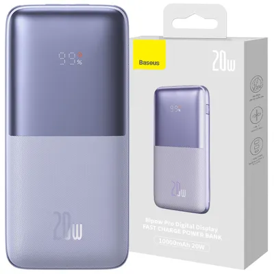 Obrázok produktu pre Baseus Bipow Pro, 10000 mAh, Lítium polymér (lipo), 3,7 V, 20 W, Purpurová