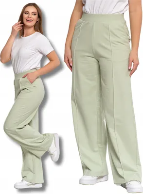 Produktbild von Damenhose mit weitem Bein Elegante Jogginghose Hohe Leibhöhe MORAJ XXL
