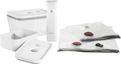 Produktbild von Zwilling Fresh & Save Vakuum Starterset, Mix / Glas L/Lunchbox M  7-Tlg  Weiß  Grey Line  Eu