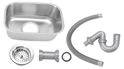 Obrázek produktu pro Zapuštěný dřez 12,6 x 8,66 x 4,72 palce, podstavný, s jednou vanou, z nerezové oceli, kuchyňský dřez včetně odtokové sady, pro automobily, lodě, obytné vozy a jachty