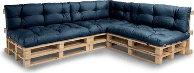 Obrázek produktu pro Polštáře na palety, polštáře na zahradní pohovku, sedáky, N_PPI (3x sada sedáků 120x80 + opěradlo 120x40, tmavě modrá)