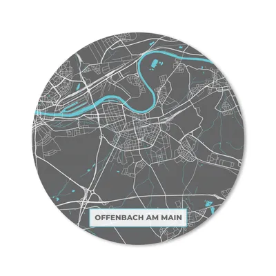 Produktbild von MuchoWow® Mauspad Mousepad Karte - Stadtplan - Offenbach am Main - Deutschland - Blau 50x50 cm - Mousepads - Maus Mat - Pad - Mausunterlage - Vinyl