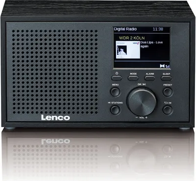 Produktbild von Lenco DAR-017BK - Kompaktes und stilvolles DAB+/FM-Radio mit Bluetooth® und Holzgehäuse - Batterie- und Netzradio