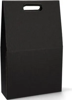 Obrázek produktu pro Černé krabice z vlnité lepenky na 3 láhve vína, 250 x 80 x 330 mm, 10 kusů