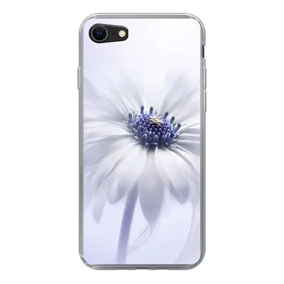 Produktbild von MuchoWow® Handyhülle Schutzhülle Hülle für iPhone SE 2022 Blume - Abstrakt - Weiß Silikon Softcase Handy Hülle - Schutzhülle