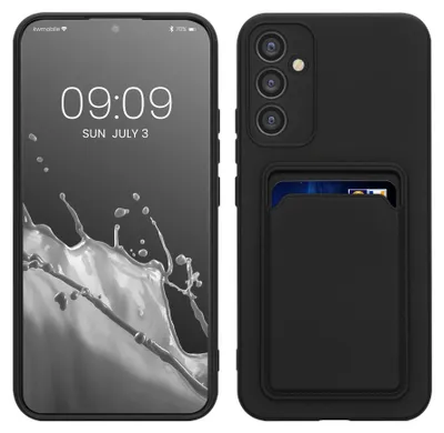 Produktbild von kwmobile Handyhülle für Samsung Galaxy A34 5G Hülle mit Kartenfach - TPU Case - Kabelloses Laden - Schutzhülle Cover in Schwarz