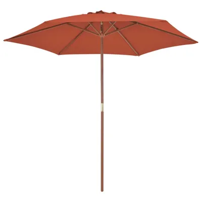 Immagine prodotto di vidaXL Ombrellone con asta in legno 270 cm terracotta