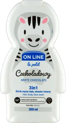 Zdjęcie produktu dla Żel Do Mycia Ciała, Włosów I Twarzy On Line Le Petit 3W1 350 Ml Czekolada