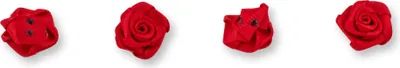 Produktbild von Satinrosen 15mm zum Basteln & Aufnähen 20 Stück Rot