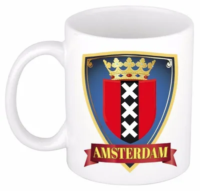 Produktbild von Kaffeebecher - Wappen von Amsterdam - 300 ml - Keramik - Souvenir