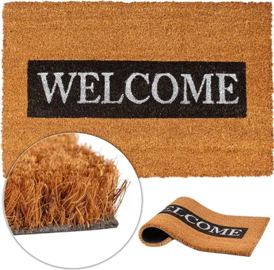 Produktbild von Deco4Home Schmutzfangmatte Retro "Welcome" 40x60cm | Fußmatte | Schwarz/Braun