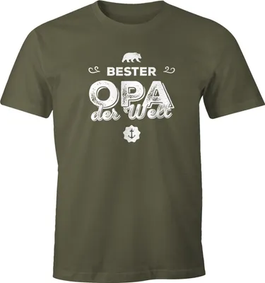 Produktbild von Herren T-Shirt Bester Opa der Welt Geschenk Großvater Moonworks® Opa army M