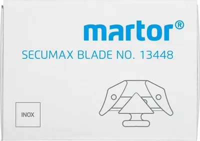 Produktbild von MARTOR 10 x SECUMAX-KLINGE, rostfreie Ersatzklingen Cuttermesser, Sicherheitsmesser, 25,8 mm, Scharf, 2-fach Nutzbar, NR. 13448