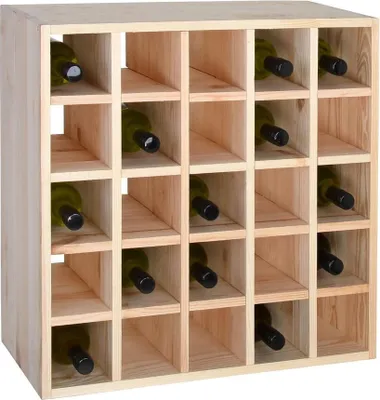 Produktbild von Weinregal 60 cm, KARO, Kiefernholz natur