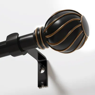 Produktbild von Gardinenstange ausziehbar, schwarz, 80-148 cm, für Wohnzimmer