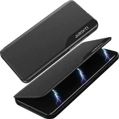 Zdjęcie produktu dla Eco Leather View Case Elegancki Futerał Etui Z Klapką I Funkcją Podstawki Samsung Galaxy A73 Czarny