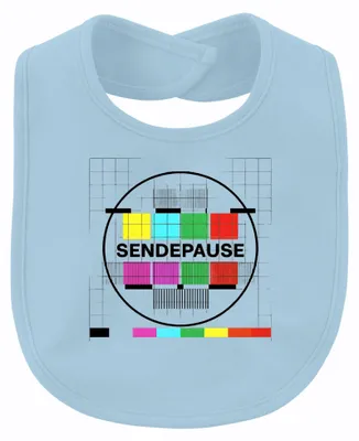 Productafbeelding van SENDEPAUSE Testbeeld Retro Televisie Cadeau Unisex Babylapje, Lichtblauw, One Size