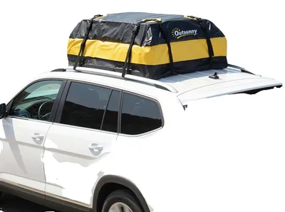 Image de Porte-bagages de toit, étanche, compatible avec la plupart des véhicules, couleur jaune