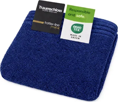 Produktbild von Traumschloss Frottier-Line Premium Handtuch 50 x 100 cm dunkelblau 100% ägäische Baumwolle mit 600g/m²