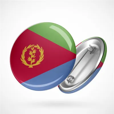 Produktbild von Huuraa Button Eritrea Flagge Geschenk Ansteck Pin Größe 59mm Eritrea Flagge Präsent
