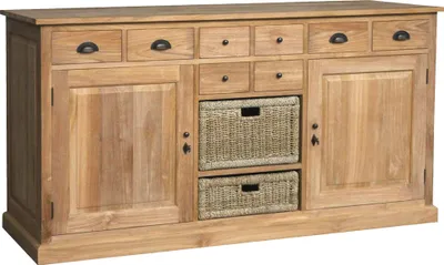 Produktbild von Teako Design Buffetschrank Vibble Teakholz mit Schubfächern 60x170x90 cm