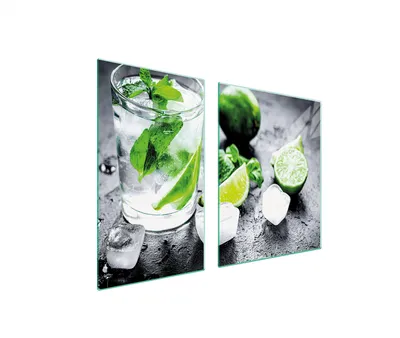 Produktbild von Glasplatte und Schneidebrett 100x52 Limette
